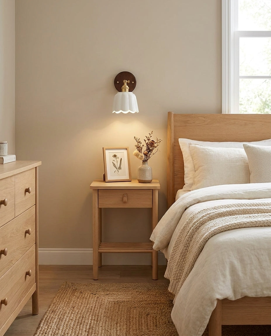 Solid Brass craftsmanship detail on Clarette Curated Solid Brass Wall Sconce