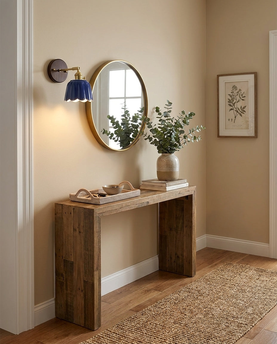 Clarette Curated Solid Brass Wall Sconce – illuminated warm ambiance setting