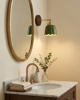 Clarette Curated Solid Brass Wall Sconce – structural canopy joint detail