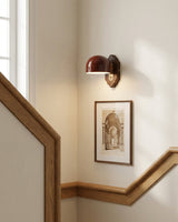 Claretto Curated Mouth-Blown Frosted Glass Wall – unlit natural material contrast