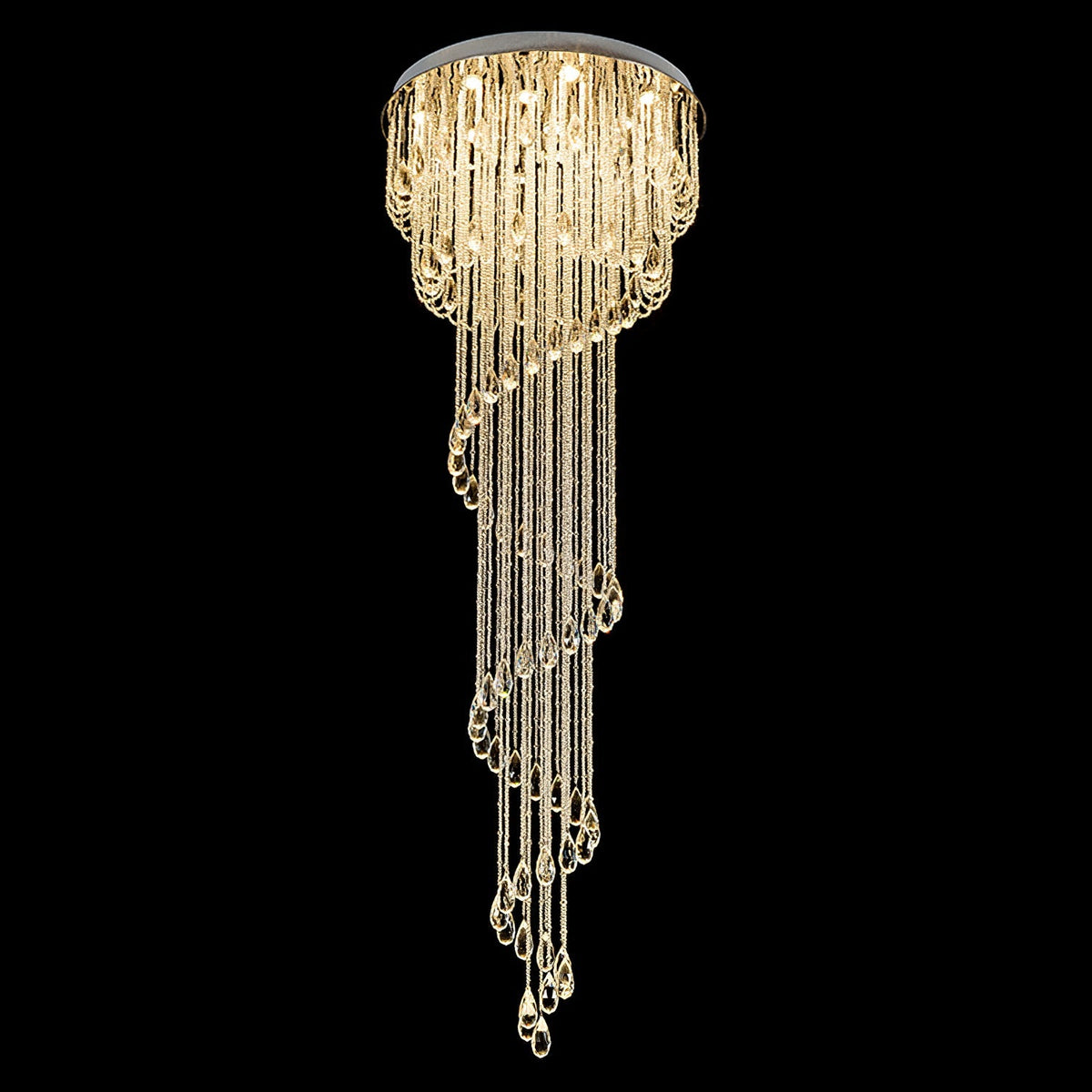 Classic Symphony Spiral Curated K9 Bohemian Crys – illuminated warm ambiance setting #1