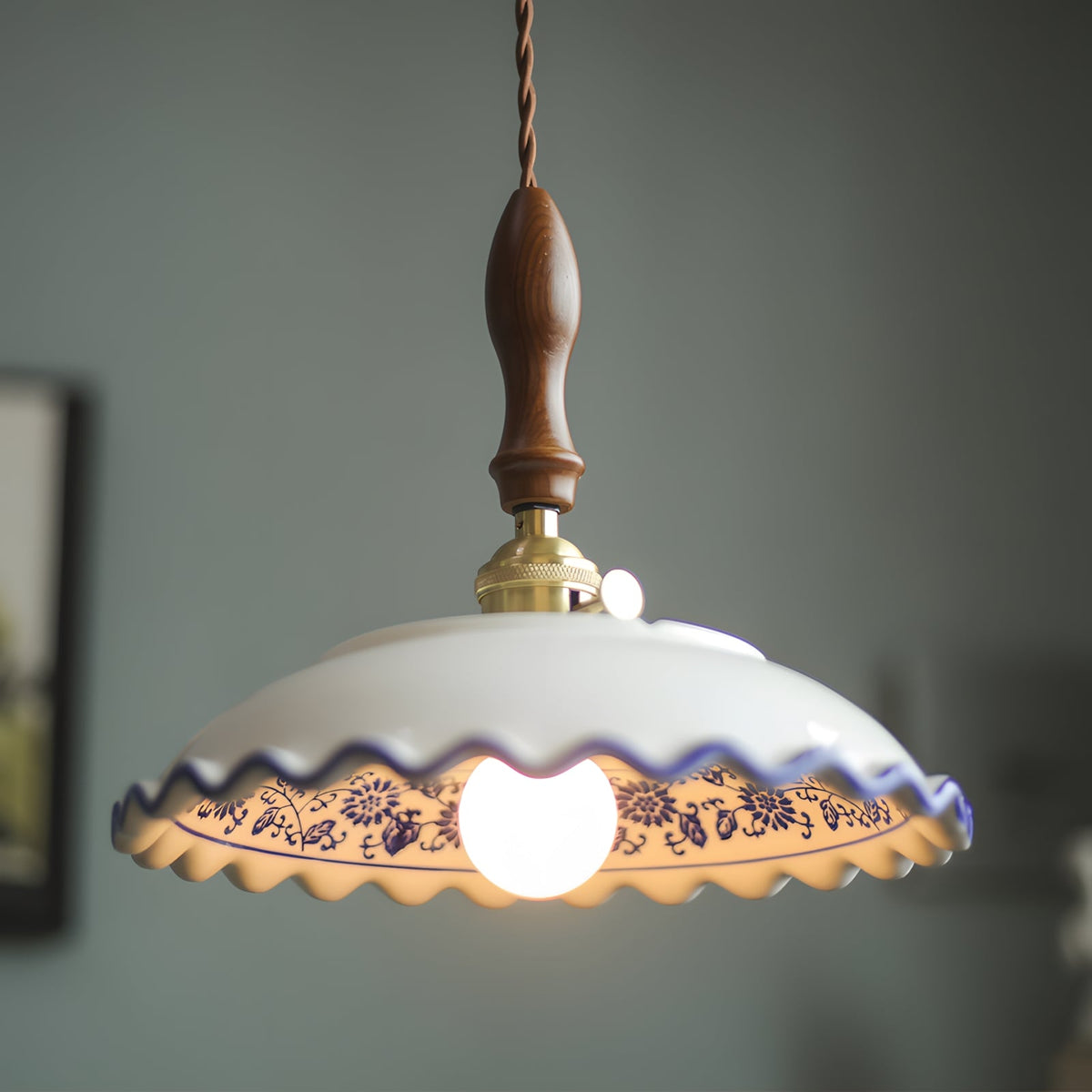 Cobalisse Curated Solid Brass Pendant Light installed in residential dining space