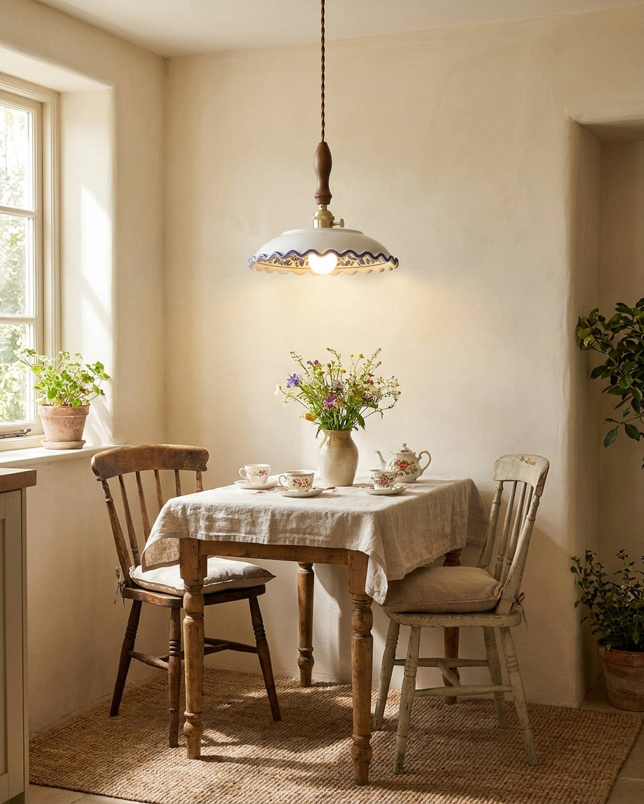 Cobalisse Curated Solid Brass Pendant Light – illuminated warm ambiance setting