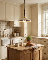 Cobalisse Curated Solid Brass Pendant Light warm illuminated room view