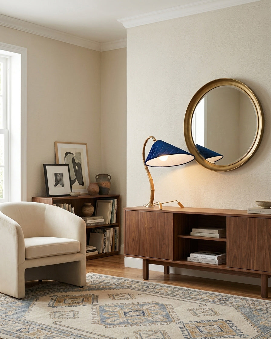 Cobalune Curated Woven Rattan Table Lamp – macro detail view