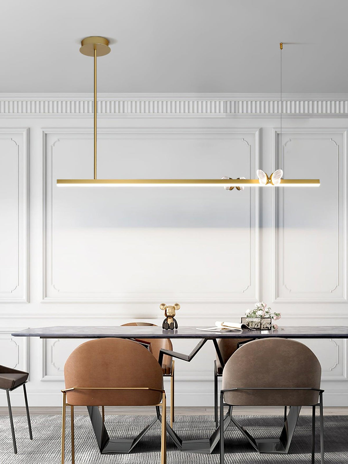 Cohen Butterfly Curated Optical Acrylic Chandeli – full fixture elevation view