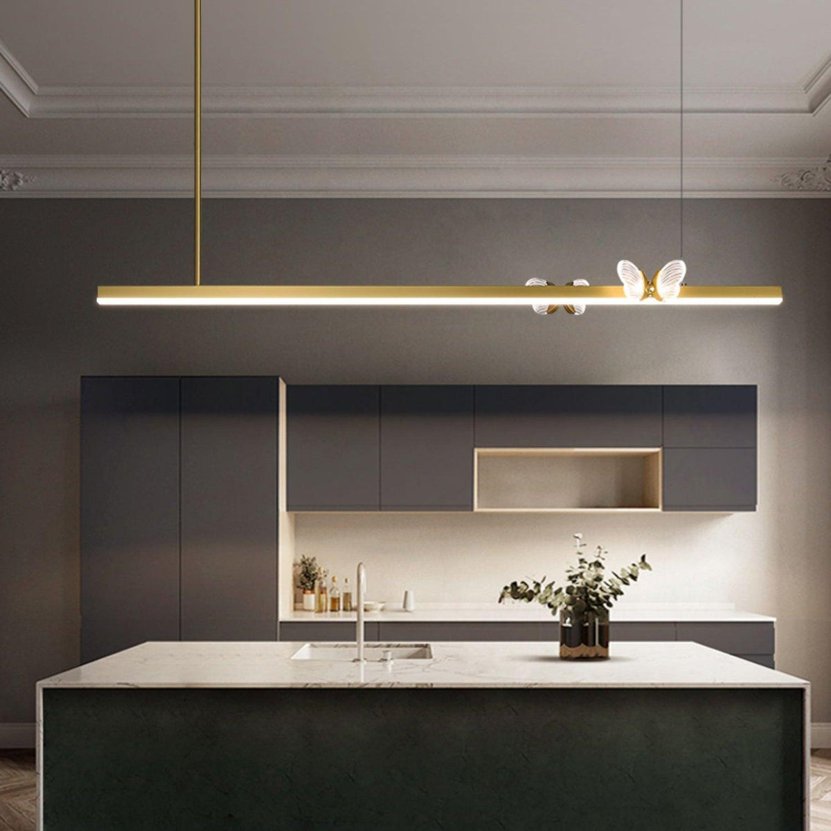 Cohen Butterfly Curated Optical Acrylic Chandeli – dimensional scale reference