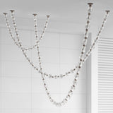 Riviere Chain Chandelier - 3-strips: 16-Lights + 30-Lights + 36-Lights / Chrome & Glass Lampshade / Warm Light