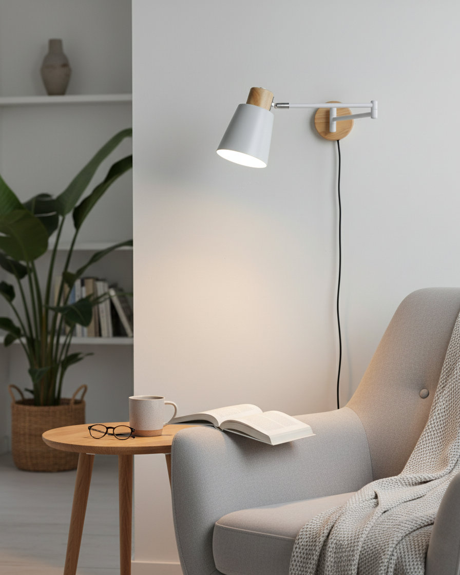 Collin Adjustable Curated Iron & Glass Wall Scon – handcrafted surface texture