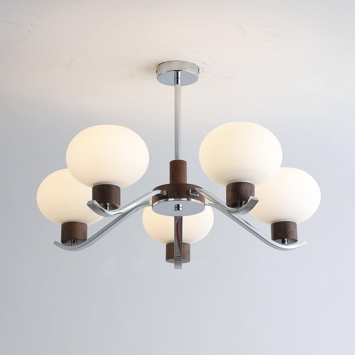 Colome Curated Mouth-Blown Frosted Glass Chandel – handcrafted surface texture