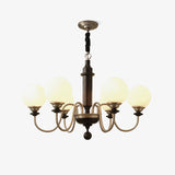 Colonial Grace Curated Mouth-Blown Frosted Glass – Mouth-Blown Frosted Glass Chandelier