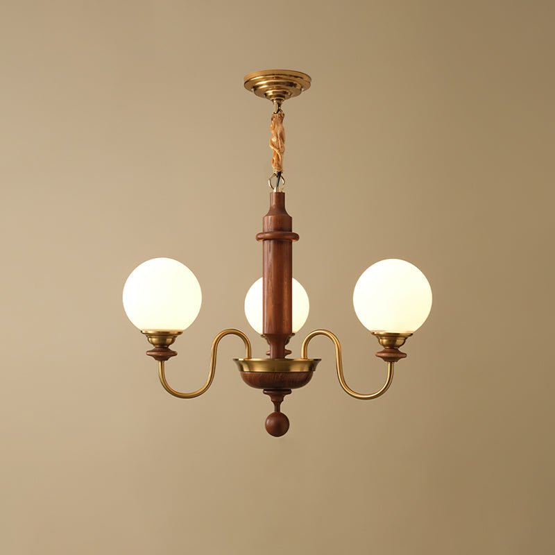 Colonial Grace Curated Mouth-Blown Frosted Glass – 3 Heads Dia 65cm x H 49cm  ∅ 25.2 x H 19 finish configuration