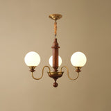 Colonial Grace Curated Mouth-Blown Frosted Glass – 3 Heads Dia 65cm x H 49cm  ∅ 25.2 x H 19 finish configuration
