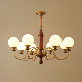 Colonial Grace Curated Mouth-Blown Frosted Glass – 8 Heads Dia 93cm x H 49cm  ∅3 6.6 x H 19 finish configuration #1