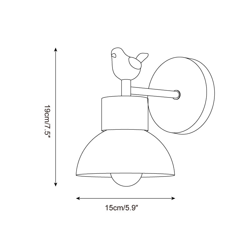 Colorato Bird Curated Iron & Glass Wall Sconce – macro detail view