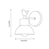Colorato Bird Curated Iron & Glass Wall Sconce – macro detail view