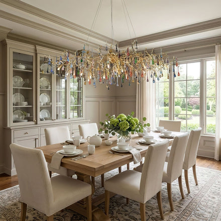 Colorful Raindrop Brass Chandelier