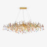 Colorful Raindrop Brass Branch Curated Amber Art