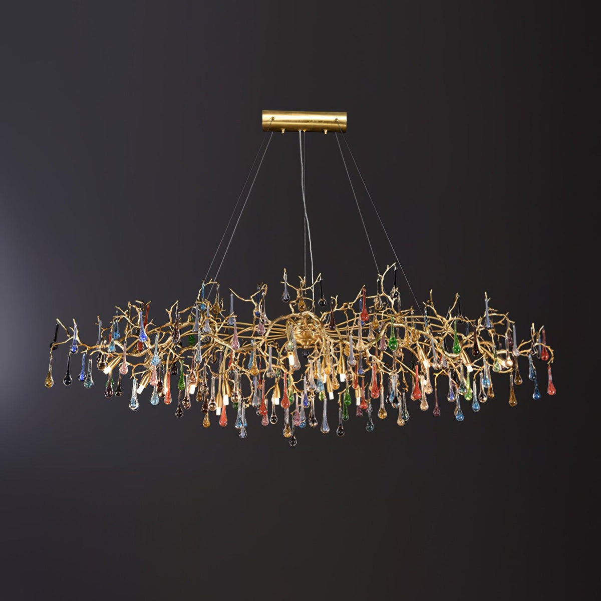 Colorful Raindrop Brass Branch Curated Amber Art – architectural ceiling profile #1