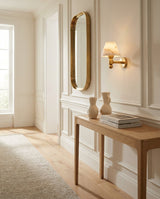Contrast Alabaster Curated Alabaster Wall Sconce installed in residential dining space