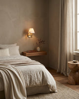 Contrast Alabaster Curated Alabaster Wall Sconce – handcrafted surface texture
