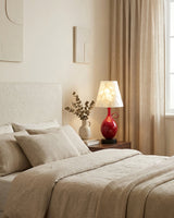 Coravie Curated Hand-Thrown Ceramic Table Lamp – architectural ceiling profile