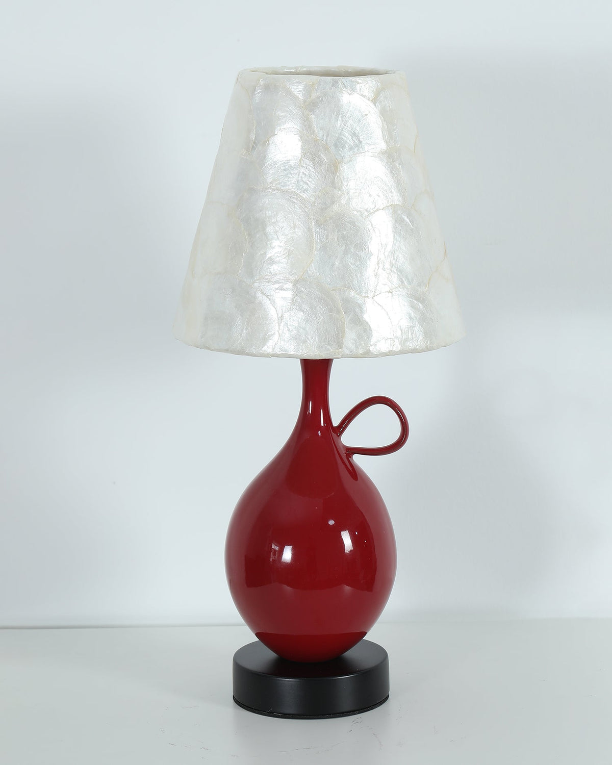 Coravie Curated Hand-Thrown Ceramic Table Lamp – unlit natural material contrast