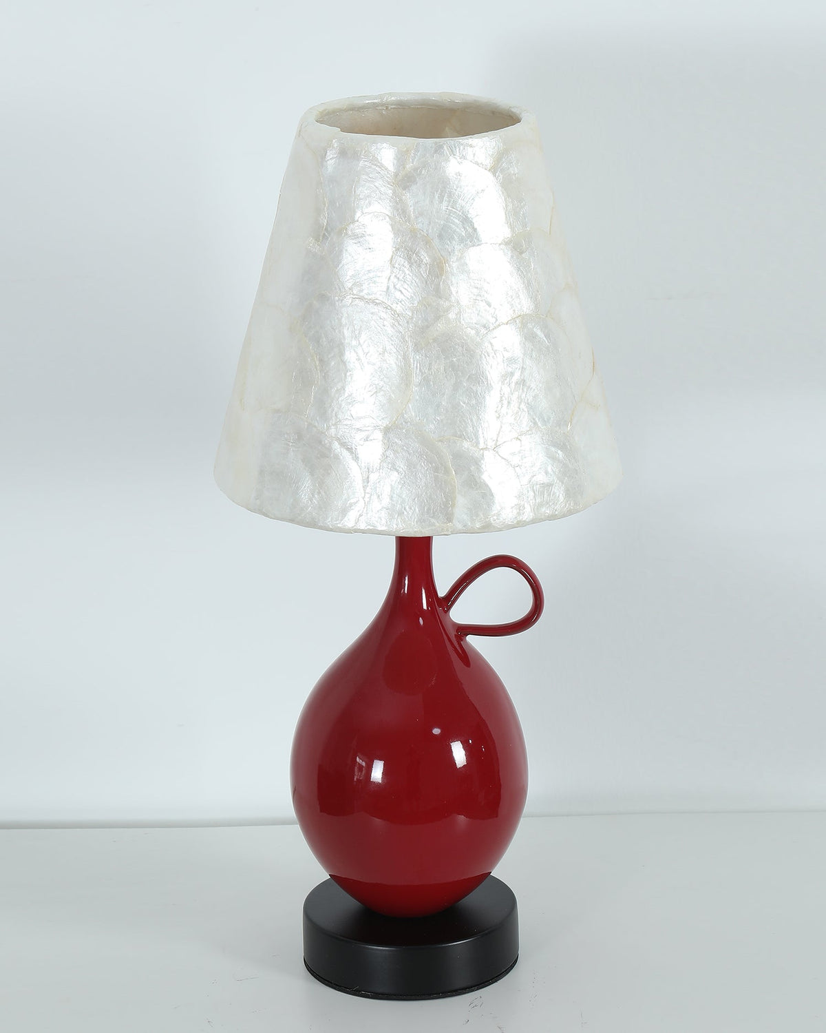 Coravie Curated Hand-Thrown Ceramic Table Lamp – full fixture elevation view