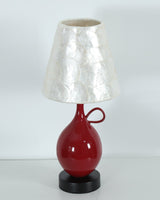 Coravie Curated Hand-Thrown Ceramic Table Lamp – full fixture elevation view
