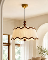 Cordelia Curated Iron & Glass Pendant Light warm illuminated room view
