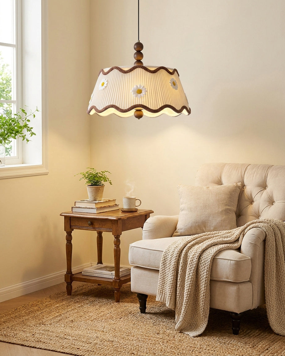 Cordelia Curated Iron & Glass Pendant Light – illuminated warm ambiance setting