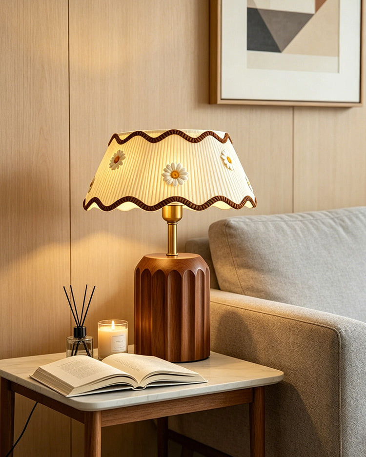 Cordelia Curated Solid Brass Table Lamp – handcrafted surface texture