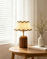 Cordelia Curated Solid Brass Table Lamp – structural canopy joint detail