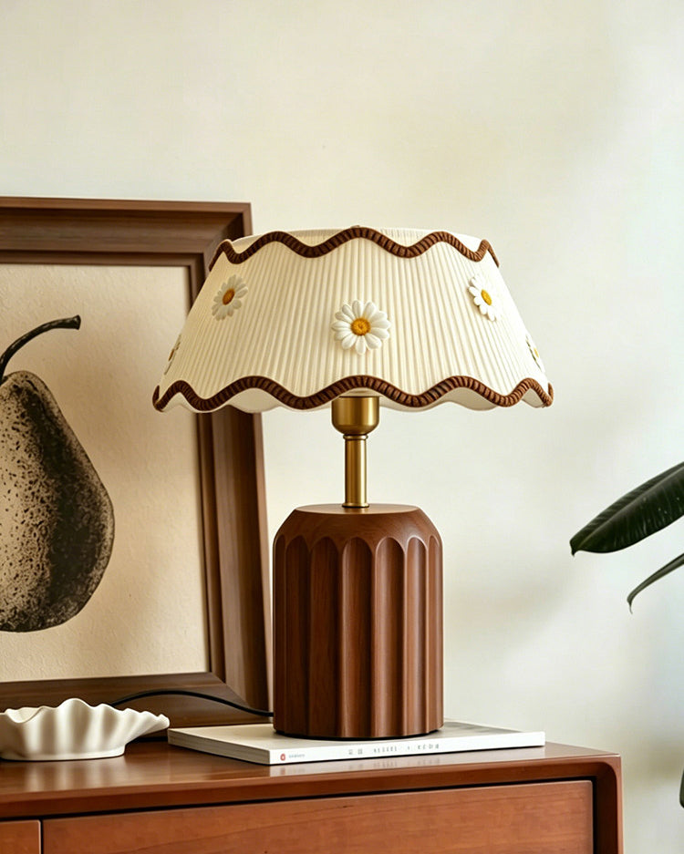 Cordelia Curated Solid Brass Table Lamp – unlit natural material contrast
