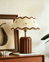 Cordelia Curated Solid Brass Table Lamp – unlit natural material contrast
