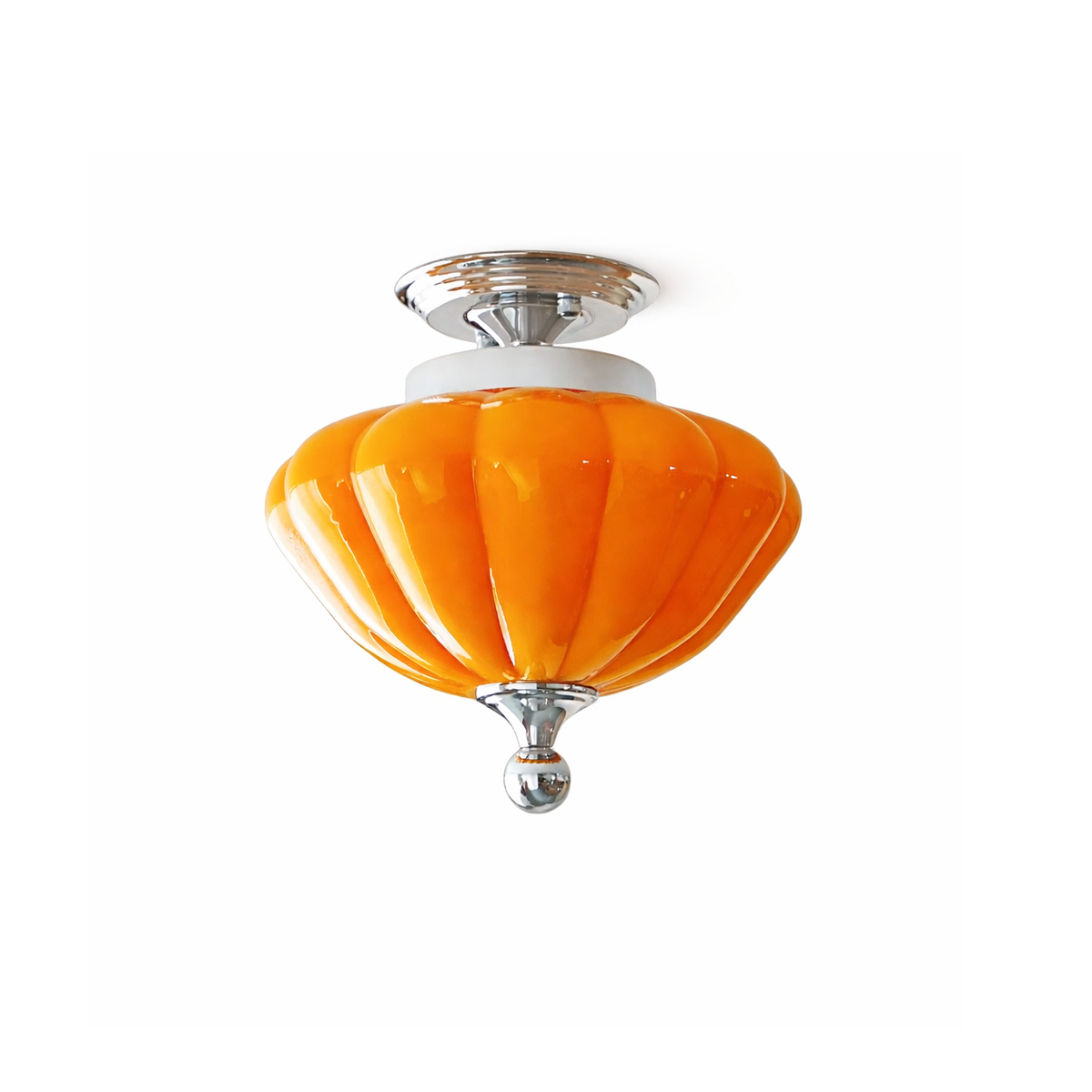 Corenza Curated Amber Art Glass Flush Mount Ceil – W 31cm x H 33cm  W 12.2 x H 12.9 finish configuration