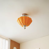 Corenza Curated Amber Art Glass Flush Mount Ceil – handcrafted surface texture