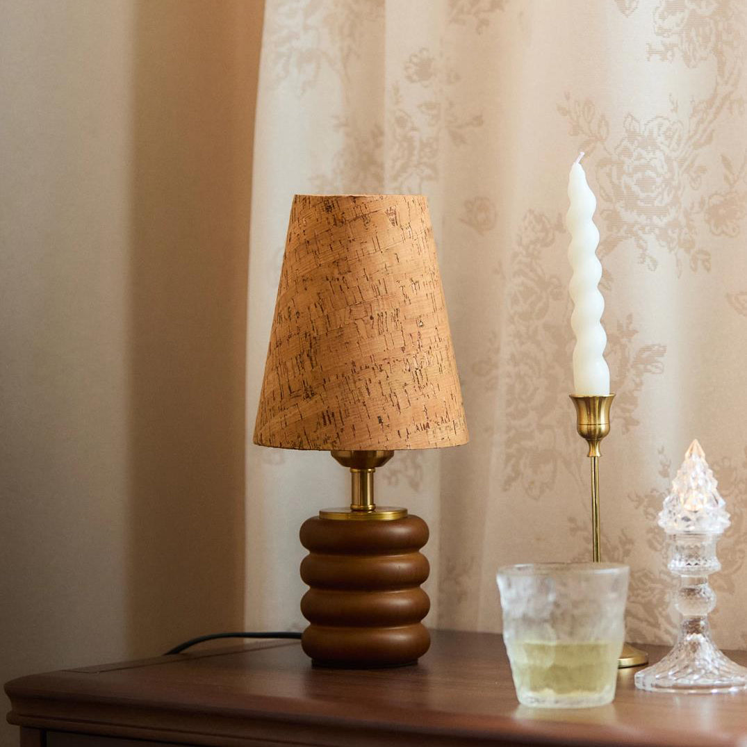 Corkelle Curated Solid Brass Table Lamp – handcrafted surface texture