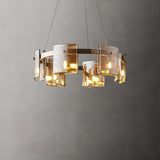 Corlota Curated Mouth-Blown Frosted Glass Chande – architectural ceiling profile #1