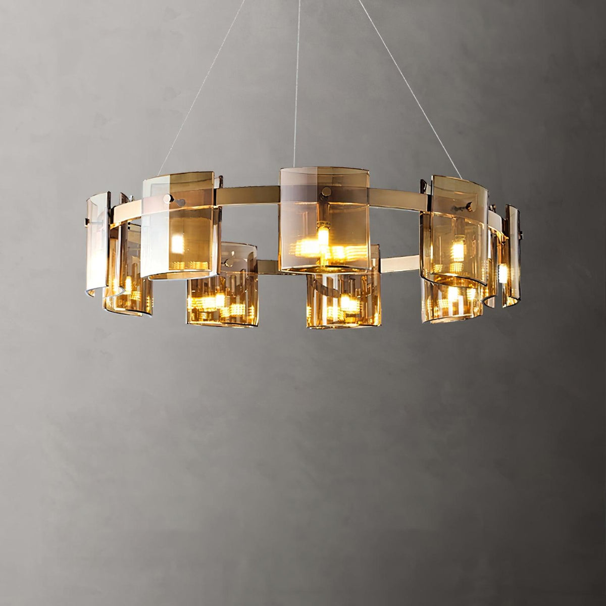 Corlota Curated Mouth-Blown Frosted Glass Chande – ∅ 31.4 x H 6.7  Dia 80cm x H 17cm finish configuration