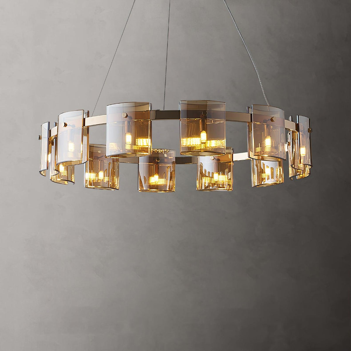 Corlota Curated Mouth-Blown Frosted Glass Chande – ∅ 39.3 x H 6.7  Dia 100cm x H 17cm finish configuration