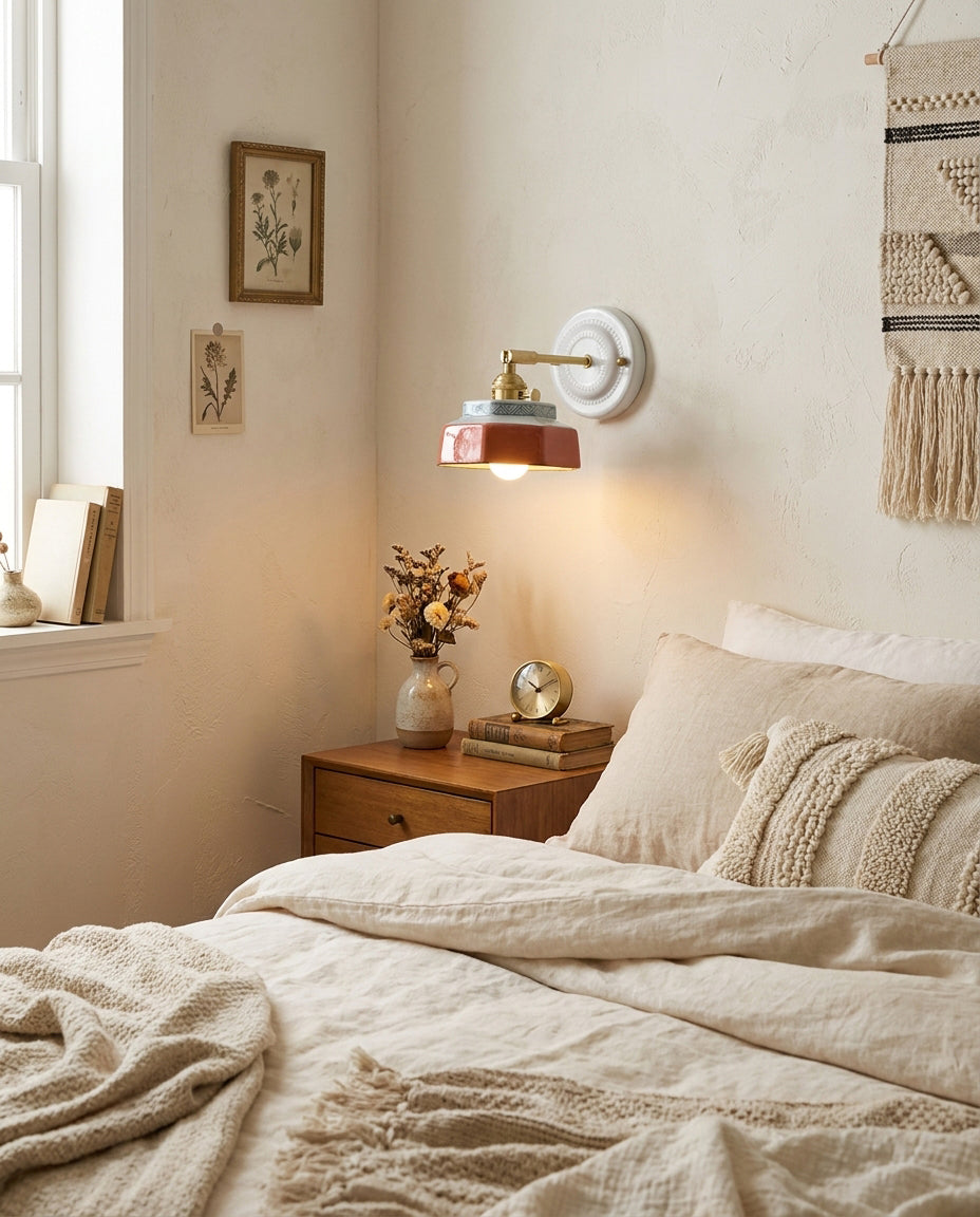 Cottara Curated Solid Brass Wall Sconce – unlit natural material contrast