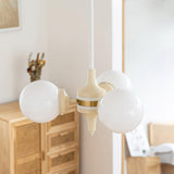 Cream Ball Curated Mouth-Blown Frosted Glass Cha – structural canopy joint detail