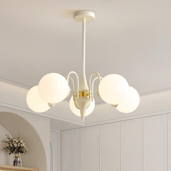 Cream Ball Curated Mouth-Blown Frosted Glass Cha