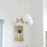 Cream Ball Curated Mouth-Blown Frosted Glass Cha – unlit natural material contrast