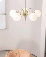 Cream Ball Curated Mouth-Blown Frosted Glass Cha – side angled contour profile