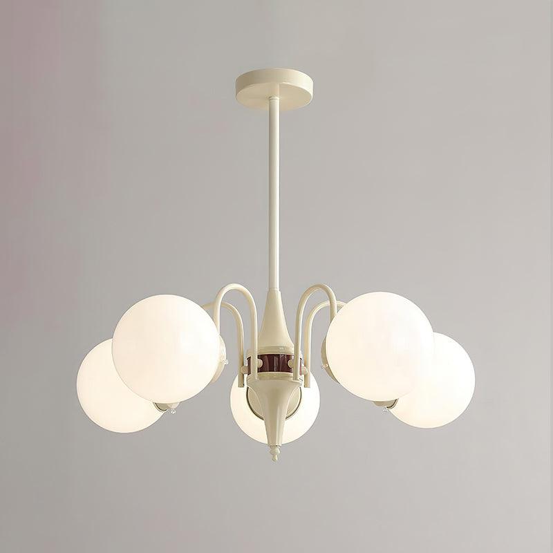 Cream Ball Curated Mouth-Blown Frosted Glass Cha – handcrafted surface texture #1