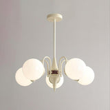 Cream Ball Curated Mouth-Blown Frosted Glass Cha – handcrafted surface texture #1