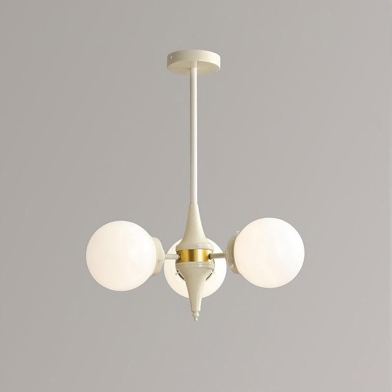 Cream Ball Curated Mouth-Blown Frosted Glass Cha – illuminated warm ambiance setting #1