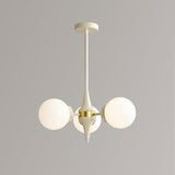 Cream Ball Curated Mouth-Blown Frosted Glass Cha – illuminated warm ambiance setting #1